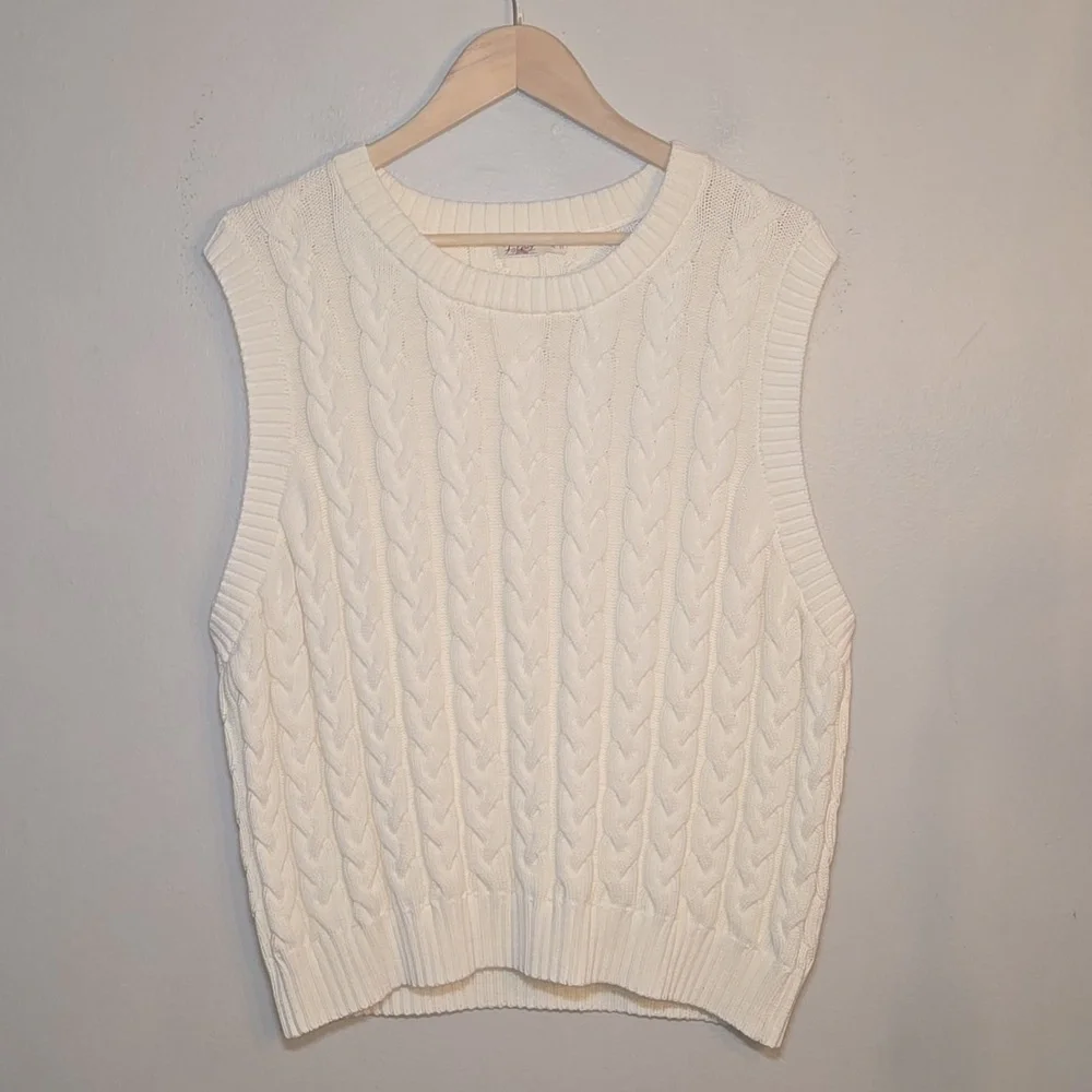 Faherty Sunwashed Organic Cotton Knit Sweater Vest NWT